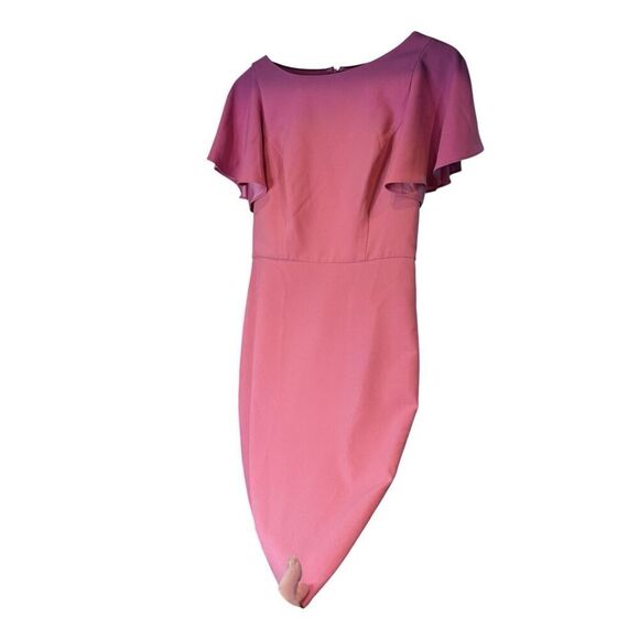 White House black market mauve flutter sleeve sheath dress sz 4 - Picture 3 of 7